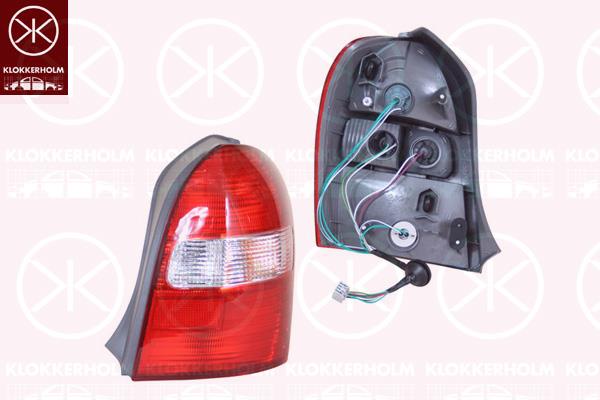 Tail Light Assembly, without rear fog light, with bulb holder, white/red, Right, not ECE approved, B25R51150C (MAZDA), B25R-51-170C (MAZDA)