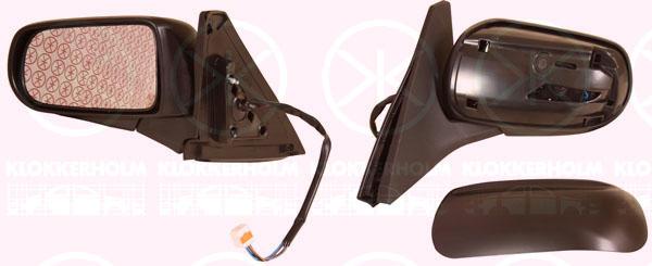 Exterior Mirror, w/primer, for electric mirror adjustment, Heatable, Left, BJ4B69180B (MAZDA), BJ4B69180D (MAZDA), BJ4B69180E (MAZDA)