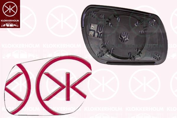 Mirror Glass, exterior mirror, Convex, Heatable, Right, DD21691G1 (MAZDA), DD21691G1A (MAZDA)