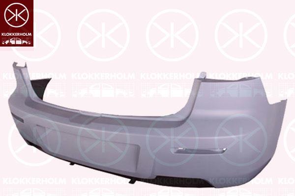 Bumper, Partial primed, Rear, not for trim level: SPORT, BS4J50221B (MAZDA), BS4J-50-221B (MAZDA)