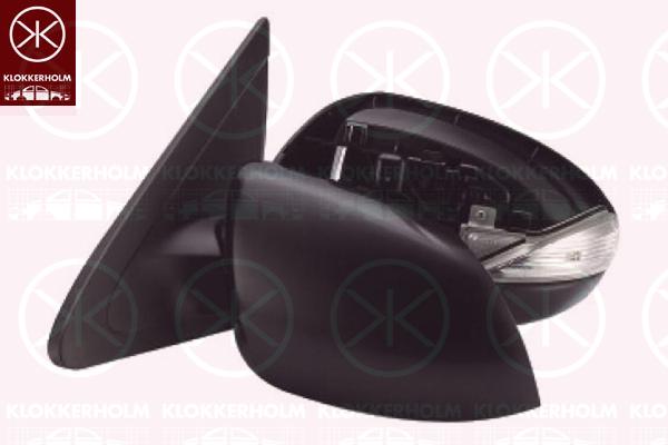 Exterior Mirror, Left, for electric mirror adjustment, with indicator, Heatable, w/primer, Aspherical, BBP36918ZD (MAZDA), BBP36918ZE (MAZDA), BBP36918ZG (MAZDA), BBP36918ZJ (MAZDA), BBP36918ZL (MAZDA), BBP36918ZM (MAZDA)