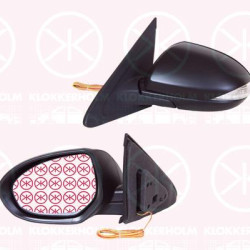 Exterior Mirror, Left, for electric mirror adjustment, Electronically foldable, with indicator, Heatable, w/primer, Aspherical, BBR36918ZD (MAZDA), BBR36918ZH (MAZDA), BBR36918ZK (MAZDA), BBR36918ZM (MAZDA)