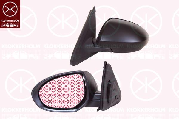 Exterior Mirror, Left, for electric mirror adjustment, Electronically foldable, Heatable, w/primer, B38N6918ZK (MAZDA), BBR36918ZF (MAZDA), GS1D691N7A (MAZDA)