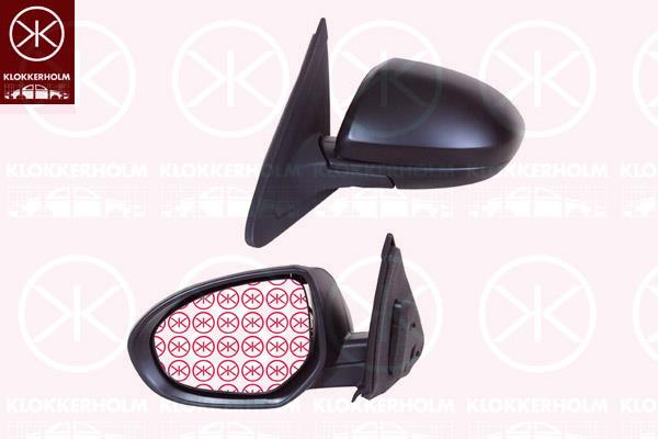 Exterior Mirror, Right, for electric mirror adjustment, Heatable, w/primer, BBM56912ZE (MAZDA), BBR36912ZD (MAZDA), BBR36912ZE (MAZDA)