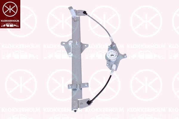 Window Regulator, 4-dr, without electric motor, Electric, Left Front, BHN959590A (MAZDA)