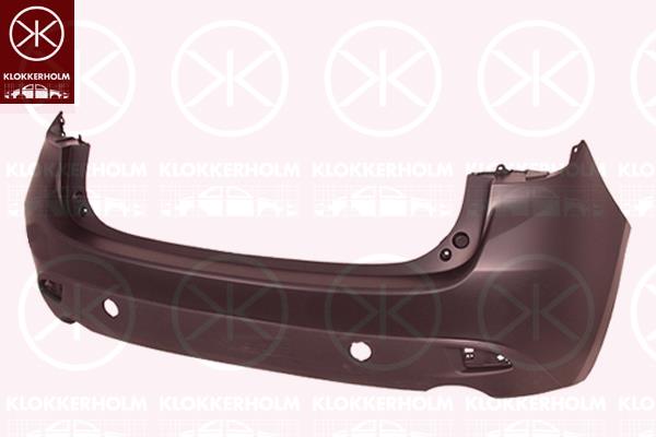 Bumper, 5-drs, Partial primed, Rear, BHN950221A8N (MAZDA), BHN950221ABB (MAZDA), BHN950221B8N (MAZDA), BHN950221BB (MAZDA), BHN950221BBB (MAZDA), BJT650221ABB (MAZDA)