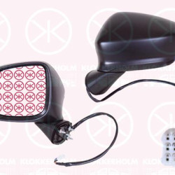 Exterior Mirror, Left, for electric mirror adjustment, Electronically foldable, Number of pins: 8, with indicator, Heatable, Aspherical, w/primer, KD5369181H (MAZDA), KD5369181J (MAZDA), KD5369181K (MAZDA), KD5369181L (MAZDA)