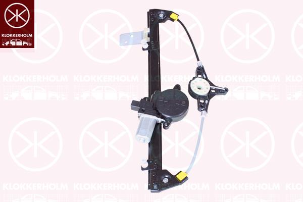 Window Regulator, OE-type, with electric motor, Electric, Right Rear, Number of pins: 2, KD53-72-590 (MAZDA)