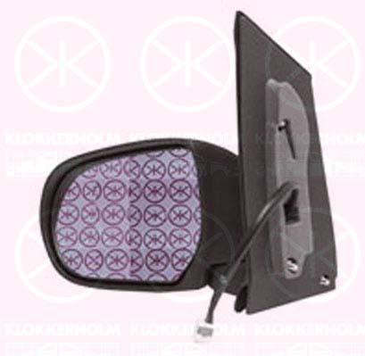 Exterior Mirror, w/primer, for electric mirror adjustment, Convex, Heatable, Left, 6569180B08 (MAZDA)