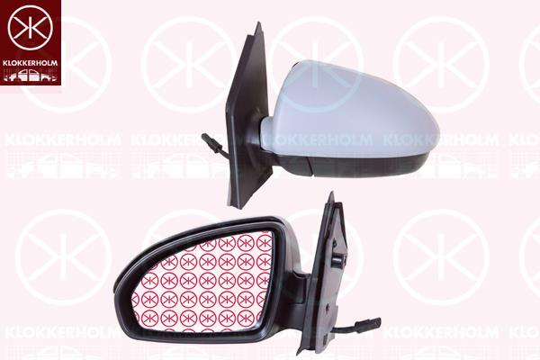 Exterior Mirror, Right, for electric mirror adjustment, Heatable, w/primer, Convex, 4518100416 (SMART), A4518100416 (SMART), A4518100416C22A (SMART)