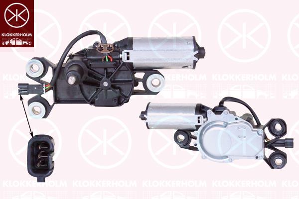 Wiper Motor, Rear, Voltage [V]: 12, 614 V01 3000 (SMART), A614 V01 4000 (SMART), A614V013000 (SMART), Q0000614V014000000 (SMART)