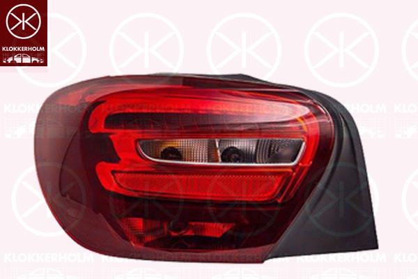 Tail Light Assembly, Left, LED, P21W, PY21W, with bulb holder, 1769064800 (MERCEDES), A 176 906 48 00 (MERCEDES), A1769064800 (MERCEDES)