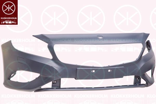 Bumper, w/primer, Front, with hole(s) for fog lights, with hole(s) for washer nozzle, 176 880 07 40 9999 (MERCEDES), A1768800740 (MERCEDES), A17688007409999 (MERCEDES), A176 880 07 40 9999 (MERCEDES)