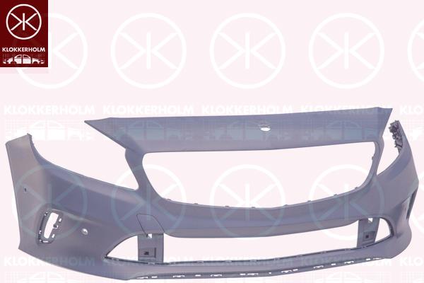 Bumper, w/primer, Front, with holes for trim/protective strip, with hole(s) for parking distance control, A176 880 66 40 9999 (MERCEDES)