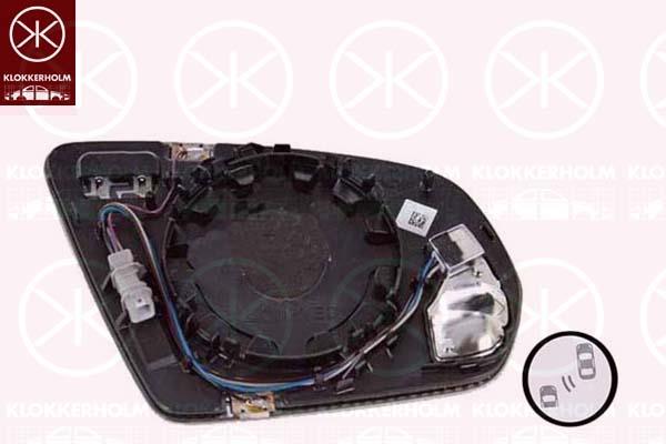 Mirror Glass, exterior mirror, Left, Heatable blind spot mirror, Automatic dimming, 0998100516 (MERCEDES), A0998100516 (MERCEDES)