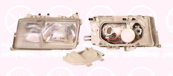 Headlight, H4/H3, for vehicles with headlight levelling, Left, Illuminance [lx]: 25, 201 820 0161 (MERCEDES), 201 820 7561 (MERCEDES), 2018200161 (MERCEDES), A 201 820 0161 (MERCEDES), A 201 820 7561 (MERCEDES), A201 820 0161 (MERCEDES), A201 820 7561 (MERCEDES)