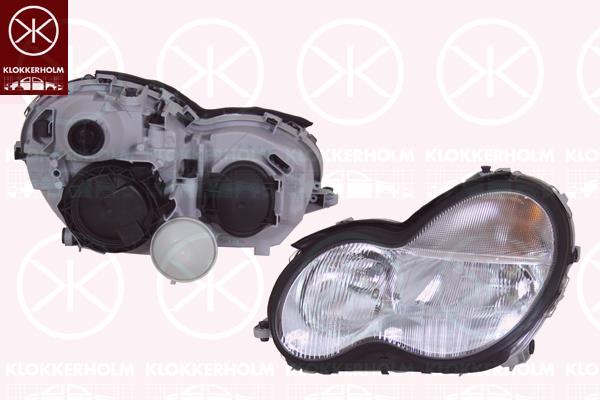 Headlight, H7/H7, with motor for headlamp levelling, AL, Right, Illuminance [lx]: 25, 203 820 0261 (MERCEDES), A 203 820 0261 (MERCEDES), A203 820 0261 (MERCEDES)