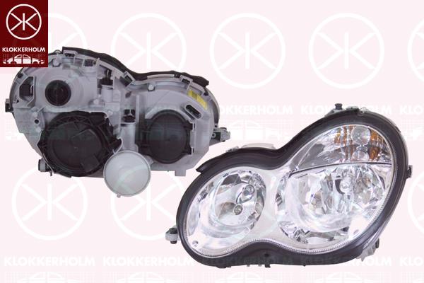 Headlight, H7/H7, with motor for headlamp levelling, AL, Right, Illuminance [lx]: 25, 203 820 1259 (MERCEDES), 203 820 3261 (MERCEDES), A 203 820 1259 (MERCEDES), A 203 820 3261 (MERCEDES), A203 820 1259 (MERCEDES), A203 820 3261 (MERCEDES)