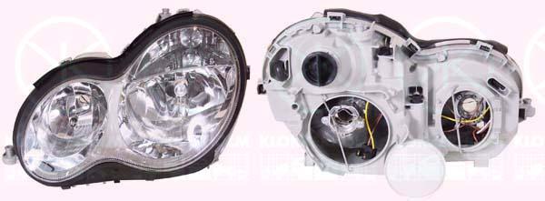 Headlight, H7/H7, without motor for headlamp levelling, Left, Illuminance [lx]: 12.5, 203 820 1159 (MERCEDES), 203 820 3161 (MERCEDES), A 203 820 1159 (MERCEDES), A 203 820 3161 (MERCEDES), A203 820 1159 (MERCEDES), A203 820 3161 (MERCEDES)