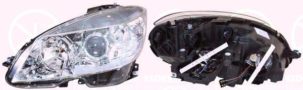 Headlight, H7/H7, with motor for headlamp levelling, AL, Left, 204 820 8361 (MERCEDES), A 204 820 8361 (MERCEDES), A2049065103 (MERCEDES)