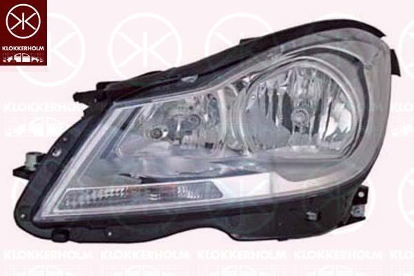 Headlight, Illuminance [lx]: 25, Left, H7/H7, with motor for headlamp levelling, Housing Colour: chrome, 204 820 4959 (MERCEDES), A 204 820 4959 (MERCEDES), A204 820 4959 (MERCEDES)