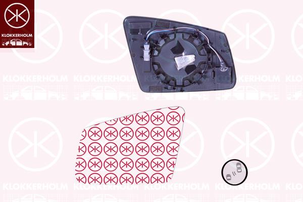 Mirror Glass, exterior mirror, Right, Heatable blind spot mirror, Number of pins: 4, Aspherical, 2128102921 (MERCEDES), 2468100521 (MERCEDES), A2128102921 (MERCEDES), A2468100521 (MERCEDES)