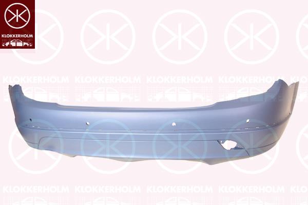 Bumper, w/primer, Elegance/Avantgarde, Rear, with holes/bracket for narrow trim strips, with hole(s) for parking distance control, A204 880 13 40 (MERCEDES)