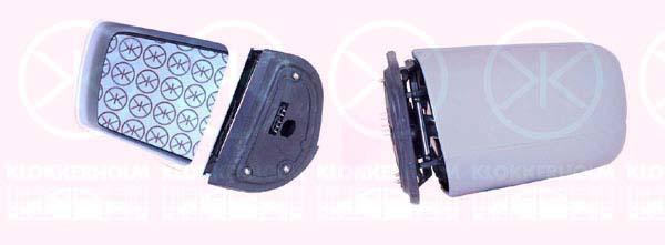 Exterior Mirror, w/primer, for electric mirror adjustment, Plan, Heatable, blue, Left, Number of pins: 5, 210 810 5716 (MERCEDES), A 210 810 5716 (MERCEDES), A210 810 5716 (MERCEDES)