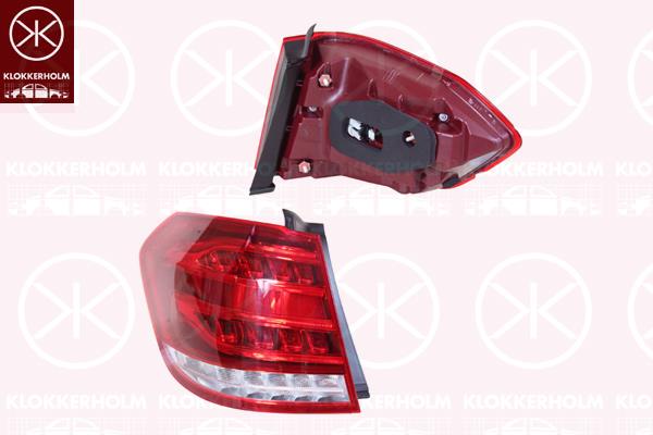 Tail Light Assembly, Left, Outer section, LED, with bulb holder, 2129069102 (MERCEDES), A 212 906 91 02 (MERCEDES), A2129069102 (MERCEDES)