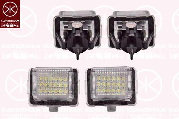 Licence Plate Light, LED, Set, Quantity: 2, 2218200456 (MERCEDES), A2218200456 (MERCEDES)