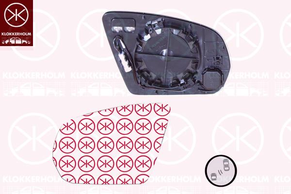 Mirror Glass, exterior mirror, Left, Automatic dimming, Heatable blind spot mirror, Number of pins: 6, Aspherical, 0998109102 (MERCEDES), A0998109102 (MERCEDES)