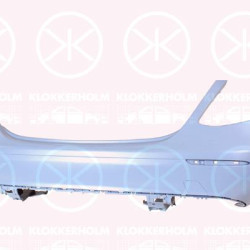 Bumper, w/primer, Elegance, Rear, with holes/bracket for narrow trim strips, A2138850725649999 (MERCEDES), A21388507259999 (MERCEDES)