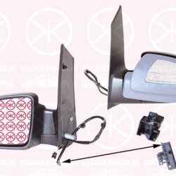 Exterior Mirror, Right, for electric mirror adjustment, Number of pins: 6, with indicator, Heatable, Aspherical, w/primer, A0028114233 (MERCEDES), 6398109016 (MERCEDES), A6398109016 (MERCEDES), A63981090167C45 (MERCEDES)