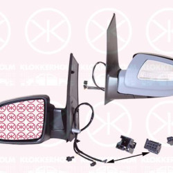 Exterior Mirror, Right, for electric mirror adjustment, Electronically foldable, Number of pins: 8, with indicator, Heatable, Aspherical, w/primer, A0028114233 (MERCEDES), 6398109216 (MERCEDES), A6398109216 (MERCEDES), A63981092167C45 (MERCEDES)