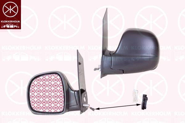 Exterior Mirror, Electronically foldable, for electric mirror adjustment, Aspherical, Heatable, Left, 639 810 6316 (MERCEDES), A 639 810 6316 (MERCEDES), A639 810 6316 (MERCEDES)