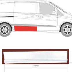 Door, body, lateral installation, Right, Repair Panel, Lower Section, Length [cm]: 114, Height [cm]: 21, 