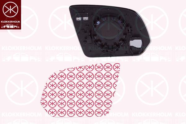 Mirror Glass, exterior mirror, Left, Heatable, Number of pins: 2, Aspherical, 4478111600 (MERCEDES), A4478111600 (MERCEDES)