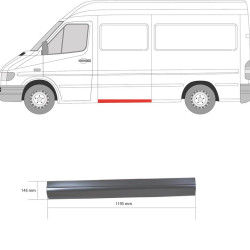 Quarter Panel, Left, Repair Panel, Lateral Panel, Lower Section, Height [cm]: 15, Length [cm]: 118.5, 