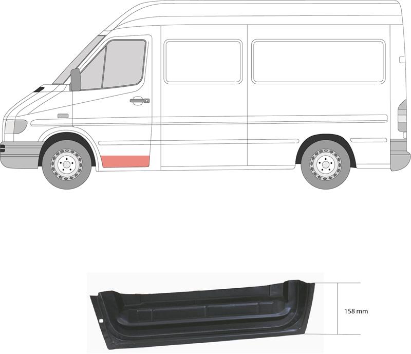 Door, body, Repair Panel, Left Front, Inner Section, Lower Section, 