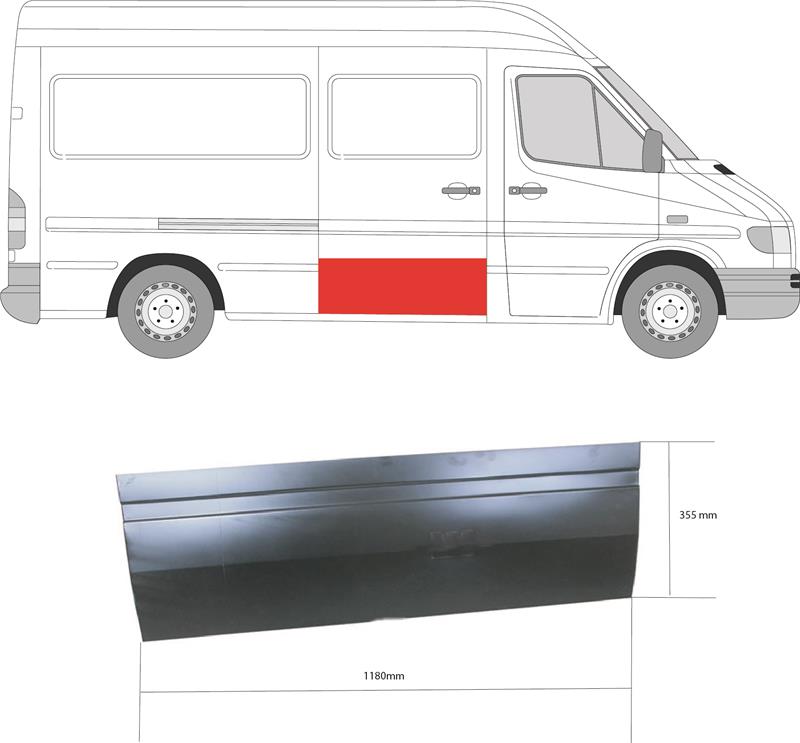 Door, body, Right, lateral installation, Repair Panel, Outer section, 