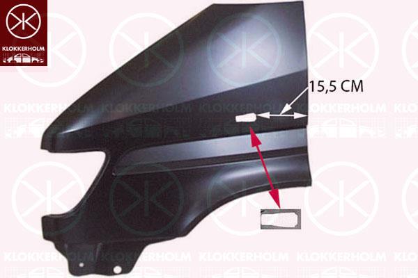 Wing, Left Front, with hole for direction indicator, 901 637 3001 (MERCEDES), A 901 637 30 01 (MERCEDES), A901 637 3001 (MERCEDES)