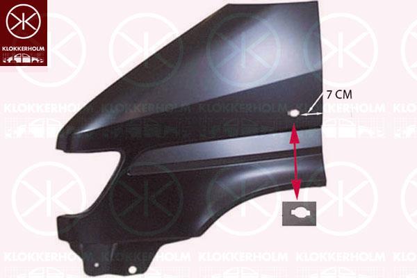 Wing, Left Front, with hole for direction indicator, 901 637 4601 (MERCEDES), A 901 637 4601 (MERCEDES), A901 637 4601 (MERCEDES)