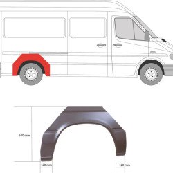 Quarter Panel, with single tyres, Wheel Arch Border, Outer section, Repair Panel, both sides, Length [cm]: 107, 