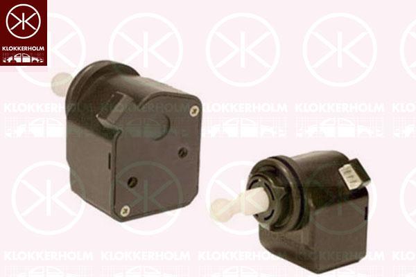 Actuator, headlight levelling, for vehicles without xenon light, Hella type, Electric, 000 829 2001 (MERCEDES), 1K6 941 295 (VW), 1Q0 941 295 (VW), 6R0 941 295 (VW), A 000 829 2001 (MERCEDES), A000 829 2001 (MERCEDES)