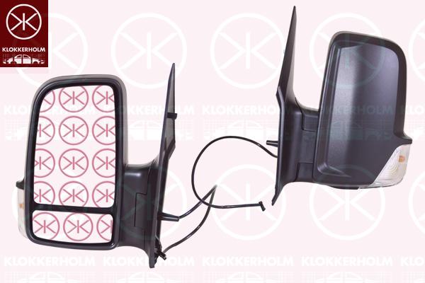 Exterior Mirror, Right, with indicator, with cable, Convex, T15 16W, 2E1 857 502AC (VW)