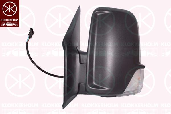 Exterior Mirror, Vehicle Equipment: for vehicles without lane keeping assist, Left, for electric mirror adjustment, with cable, Number of pins: 6, with indicator, Heatable, Convex, T15 16W, 2E1 857 501Q (VW), 2E0857587E (VW), A 906 810 3093 (MERCEDES), A0008105819 (MERCEDES)