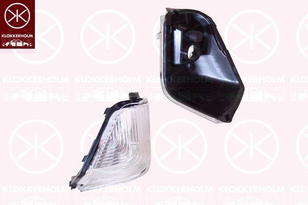 Direction Indicator, Left, Exterior Mirror, Indicator Colour: white, without bulb holder, 001 822 8920 (MERCEDES), 2E0 953 049A (VW), A001 822 8920 (MERCEDES), A0018228920 (MERCEDES)