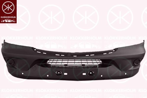 Bumper, Front, black, with hole(s) for parking distance control, 906 880 1770 9B51 (MERCEDES), A 906 880 1770 9B51 (MERCEDES), A906 880 1770 9B51 (MERCEDES)