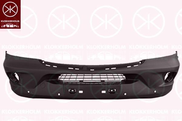 Bumper, Front, black, with hole(s) for fog lights, with hole(s) for parking distance control, 906 880 1870 9B51 (MERCEDES), A 906 880 1870 9B51 (MERCEDES), A906 880 1870 9B51 (MERCEDES)