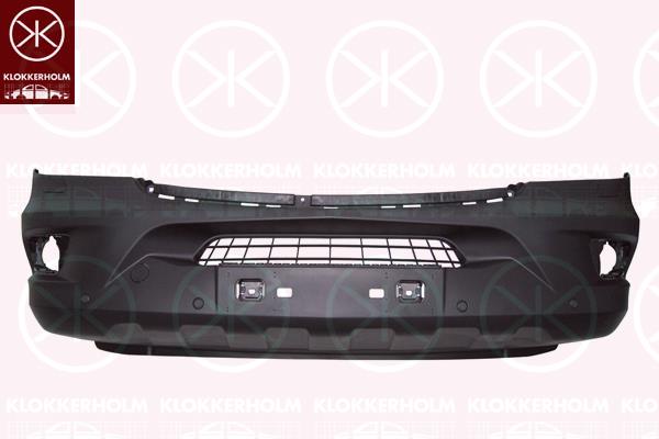 Bumper, Front, with hole(s) for fog lights, with hole(s) for washer nozzle, with hole(s) for parking distance control, black, A9068805070 (MERCEDES), A90688050709B51 (MERCEDES)